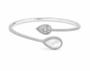 Pearl Essence Open Silver Bangle