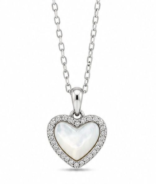 Mother of Pearl Heart Halo Pendant