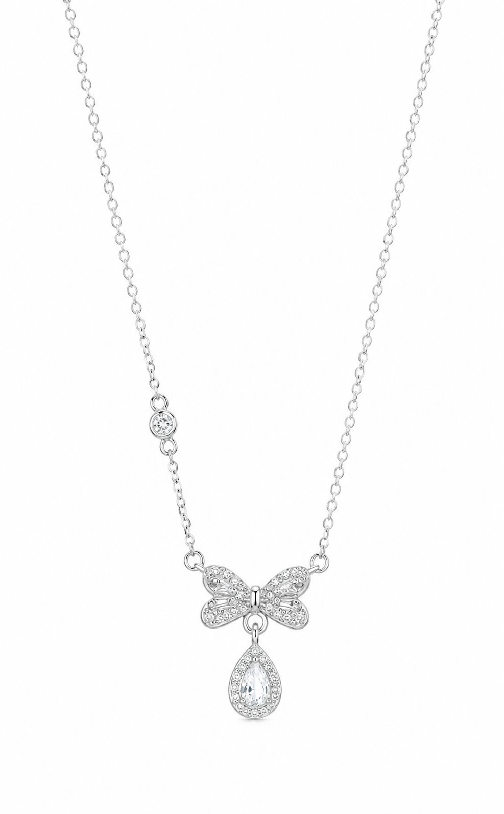 Crystal Butterfly Drop Pendant