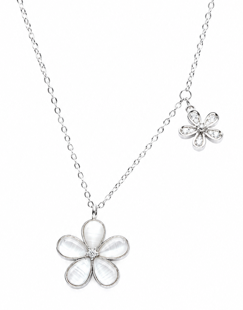 Daisy Bloom Charm Layered Pendant