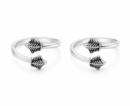Silver Tribal Leaf Toe Rings