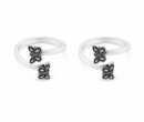 Silver Butterfly Whisper Toe Rings