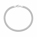 Classic Herringbone Silver Bracelet