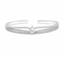 Linear Luxe Baguette Silver Bangle