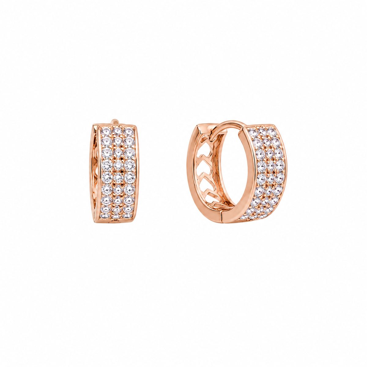 Rose Gold Shining Hoop Earrings