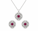 Ruby Royale Halo Necklace